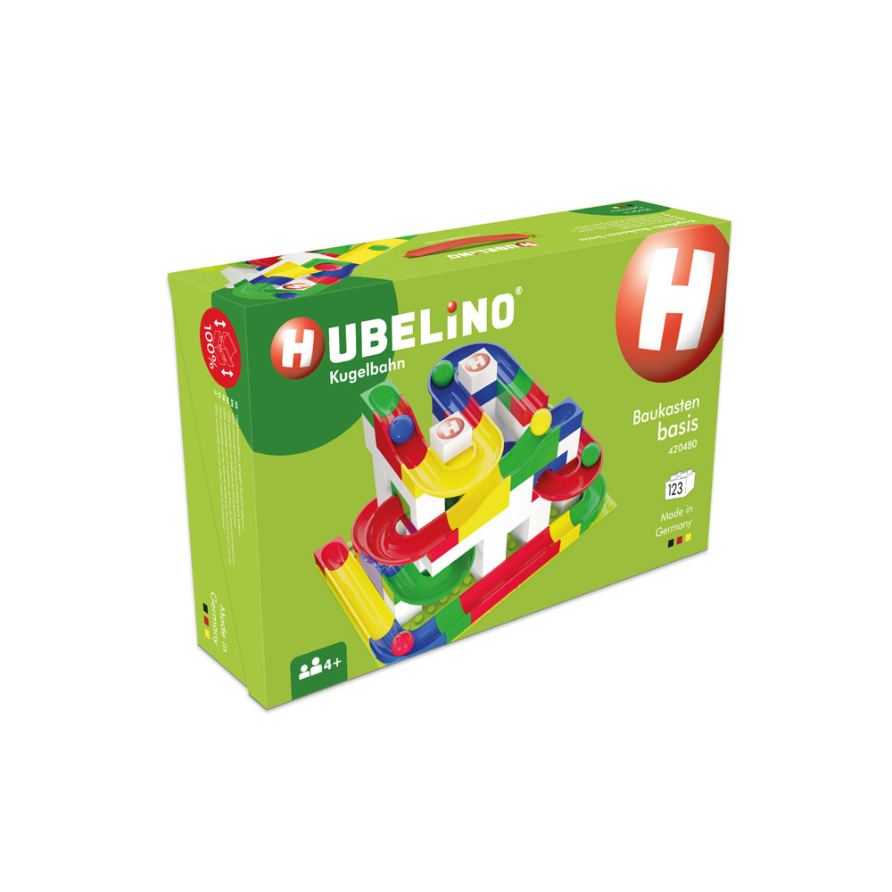 Hubelino Marble Run Made in Germany 105 White Building Blocks 100% Compatible Duplo 