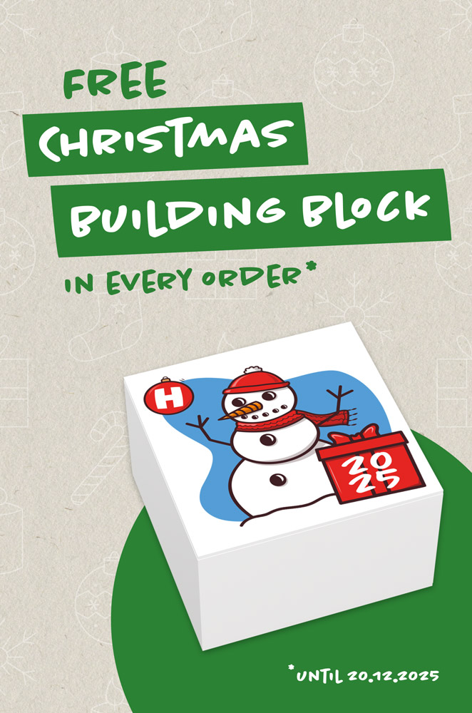 Hubelino free building block in every order until 20.12.2025